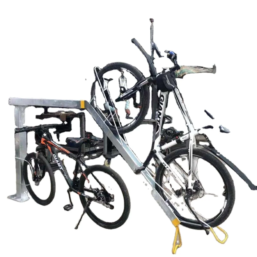 Двухъярусная оцинкованная велосипедная стойка/Двухярусная велосипедная стойка, популярная в Сингапуре
