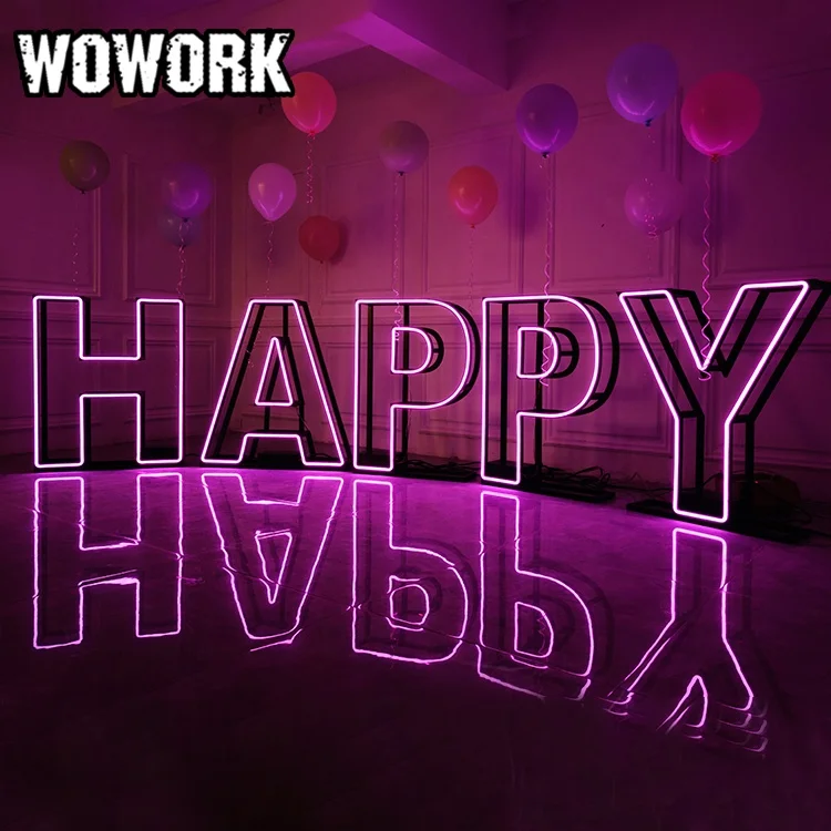 
WOWORK fushun поставщик от производителя, большие светодиодные светящиеся Свадебные буквы, любовные буквы для мероприятий, водонепроницаемые снаружи 