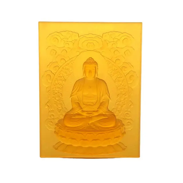 Customize Crystal Glass Craft Interior Decoration Buddha Brick Art Religion for Buddha Art Wall