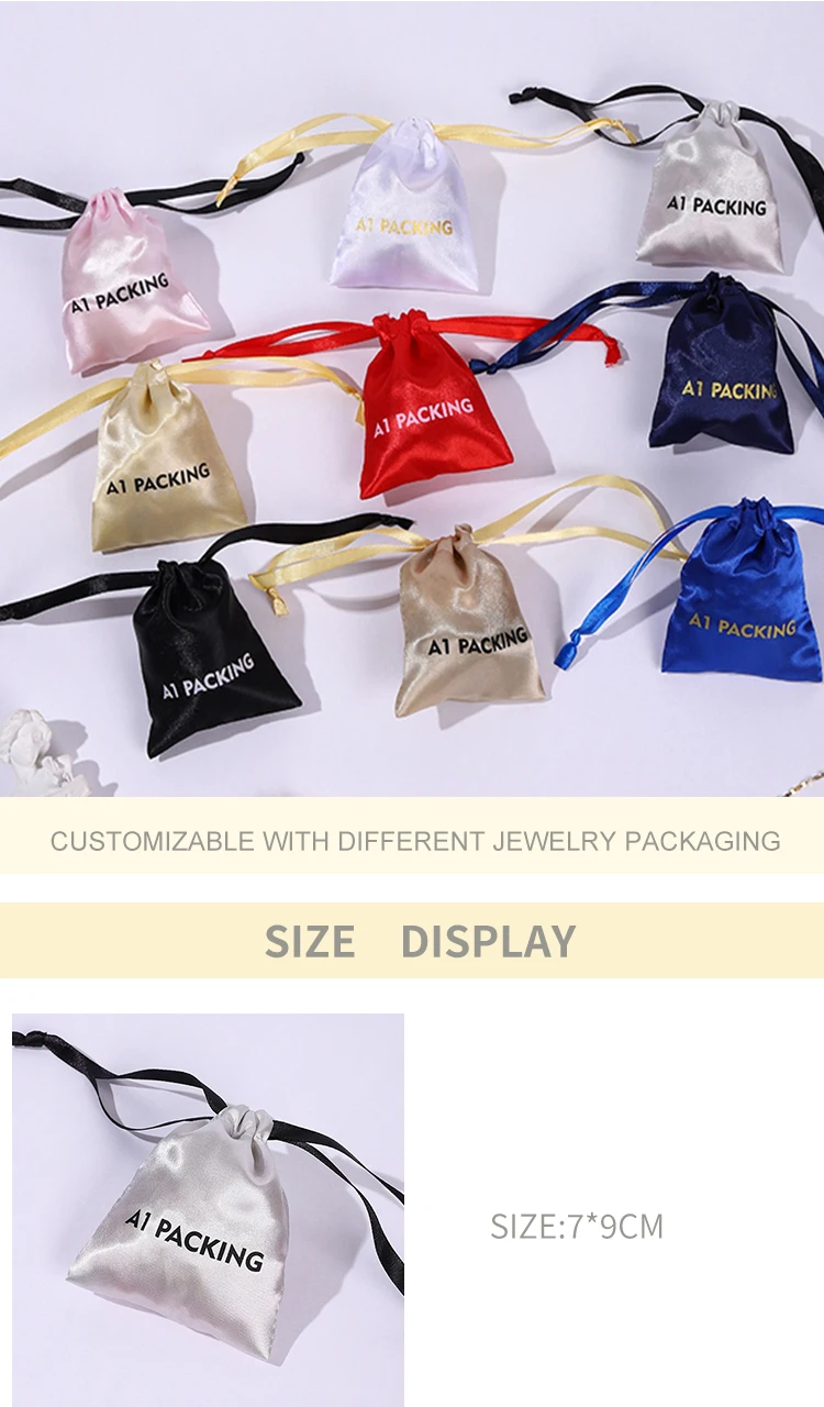 product a1 jewelry bundle pocket cosmetics wig bag ring packaging drawstring paper bag jewelry pouch custom logo custom size  shape-4