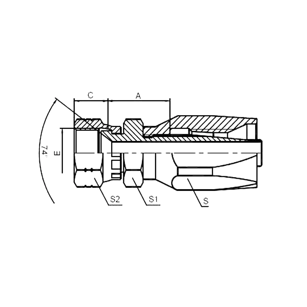 26718 Jic Field Attachable Female Jic Reusable Hydraulic Fitting For R1