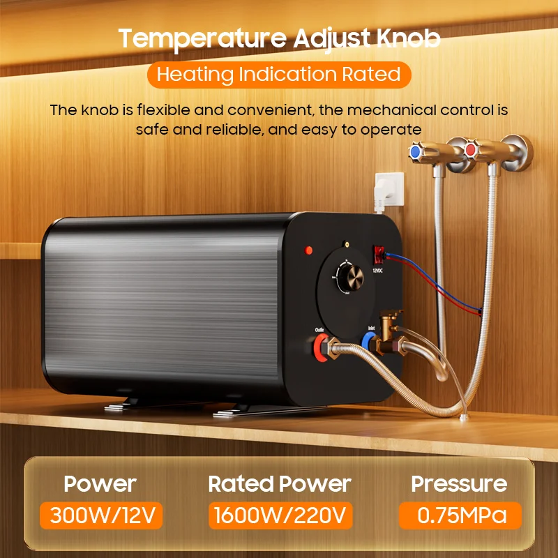 OEM Customized DC12V 220V 3-8 Gallon Travel Boiler RV Electric Tank Storage Shower Water Heaters