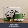 Soucoupe à thé panda en bambou [simple] avec cuillère (sans filtre).
