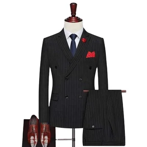 Elegant Men's Suit Three-piece New Solid Color Slim-fit Temperament Plus Size Business Fashion Men's Suit