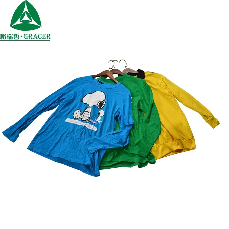 Volwassen Tweedehands Kleding Gebruikt Lange Mouw Mannen T-shirt Lage Prijs  Gebruikt Kleding