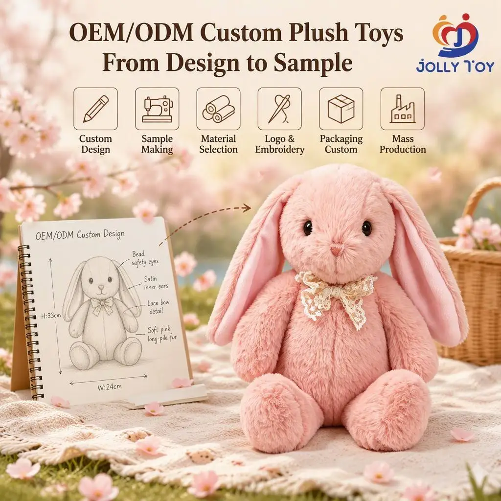 High Quality OEM ODM Custom Plushie Factory Customized Bunny Stuffed Animal Plush Toy for Kids Company Gifts Couples Anime Doll