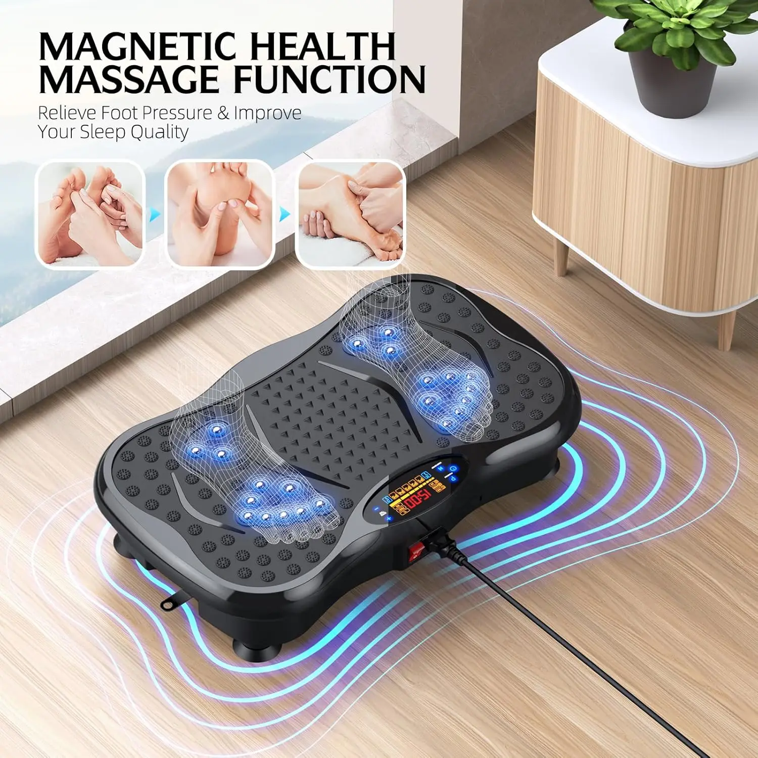 Whole Body Slimming Exercise Machine Vertical Fitness Vibration Plate Electromagnetic Technology Effective
