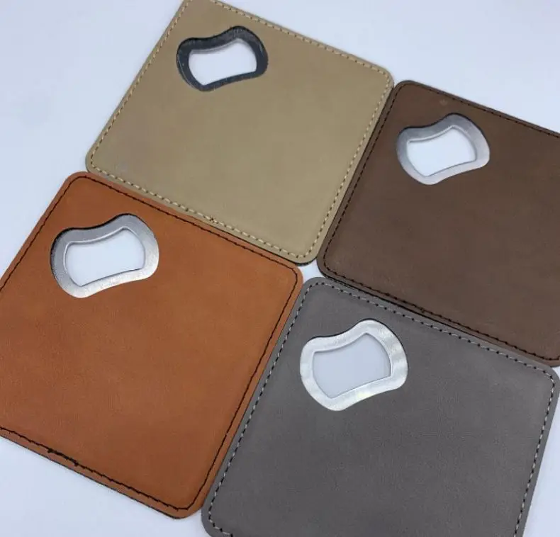 Customizable Modern Style Stainless Steel Bottle Opener Corkscrew Modern Style Leather Home Use Beer & Wine Opener with Logo