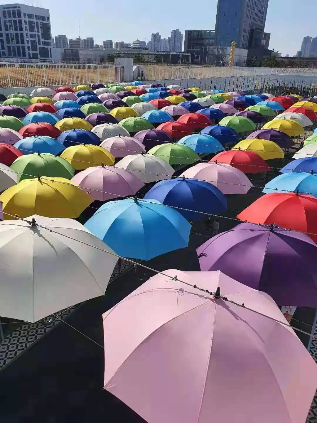 Colorful Fabric Straight Umbrella For Hanging Decoration With Cheap