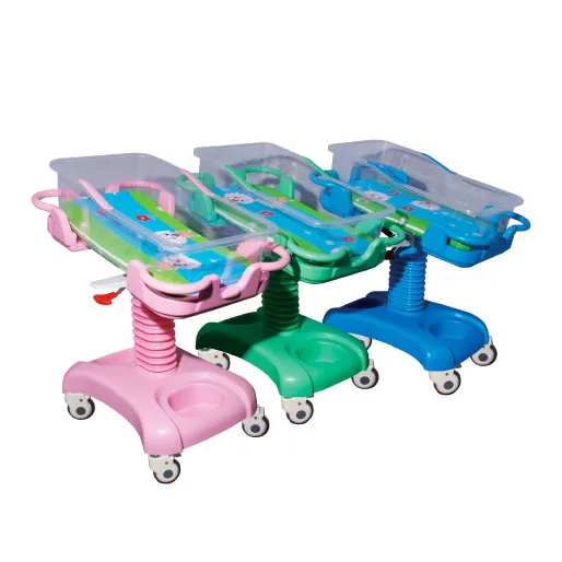 Professional Hospital Use Medical Appliances ABS Pediatric Infant Trolley Hospital Baby Crib factory