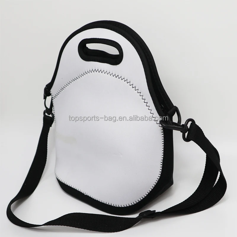 Sublimation blank lunch bag insulated regular size white neoprene lunch