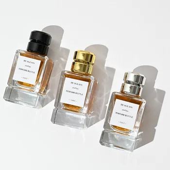 Luxury 100ml Perfume Bottles Bulk Perfume Empty Luxury 30ml 50ml Spray Glass Perfume Bottle with Unique Caps