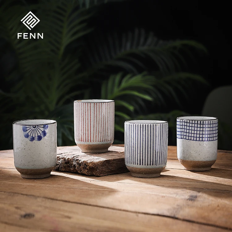 product fenn hot sale japanese style tea cups in bulk ceramic cup vintage reusable tea cups porcelain for gift or coffee shop-59