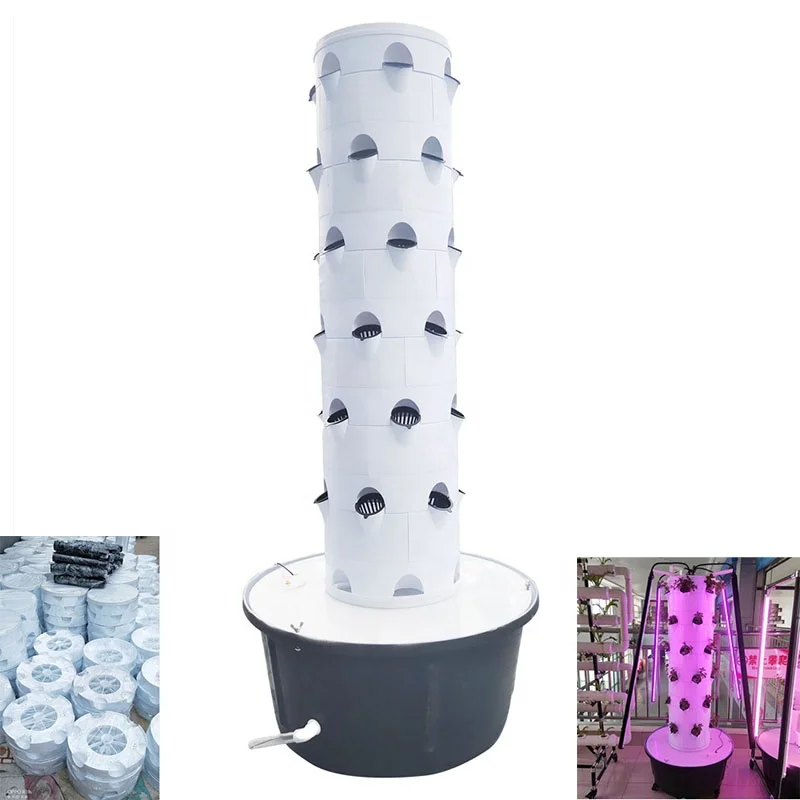 House Indoor Vertical Aquaponics Towers Garden Systems With Light And