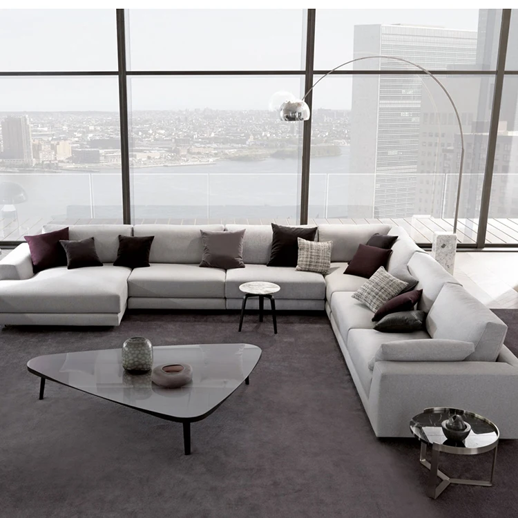 T 【高級】コの字型 スタッズ付きソファー／ラウンジ・応接向け・大人数対応 T 【高級】コの字型 スタッズ付きソファー／ラウンジ・応接向け