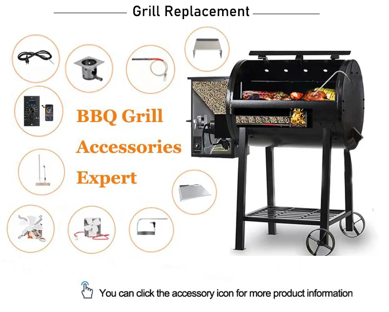 Universal Pellet Smoker Grill Hopper Wifi And Burner Pellet Hopper