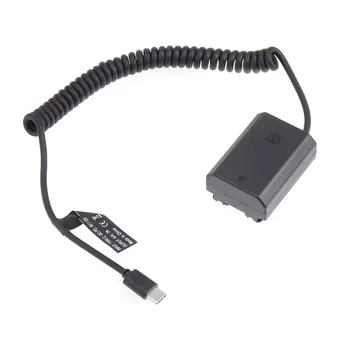 NP-FZ100 Dummy Battery Adapter USB Type-C Spring Power Cable for Camera A6600 A7C A7III A7SIII A7R