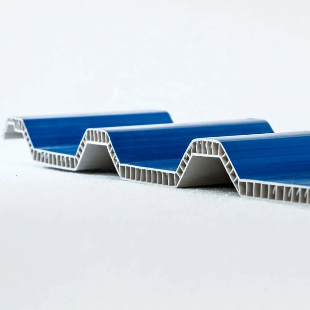 Heat Insulation UPVC Hollow Roof Sheet Anti-corrosion Color Stable 910mm PVC Plastic Hollow Sheet