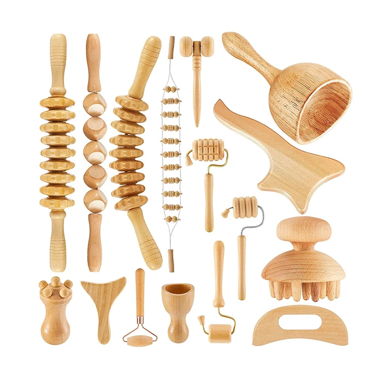 Factory Oem Wood Therapy Massage Tools Set Wooden Massage Tools Back
