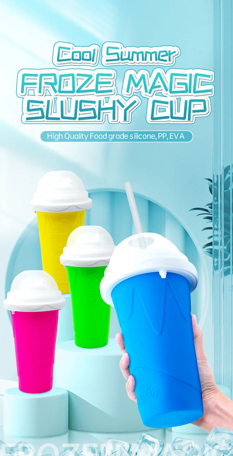 Home Drink Diy Squeeze Slushy Cup Frozen Magic Ice Slush Maker Slushie ...