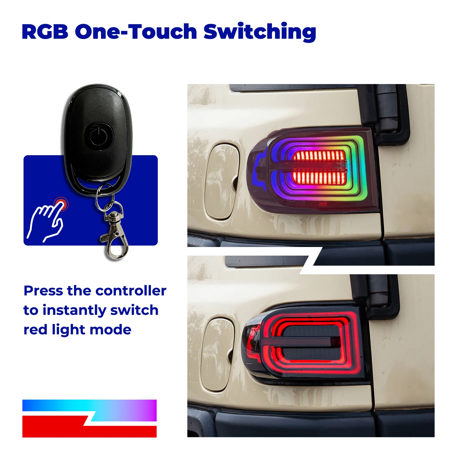 DK Motion Modified Car Led Tail Lamp Light for Toyota Fj Cruiser 2007 - 2017 With Sequential Turning Signal