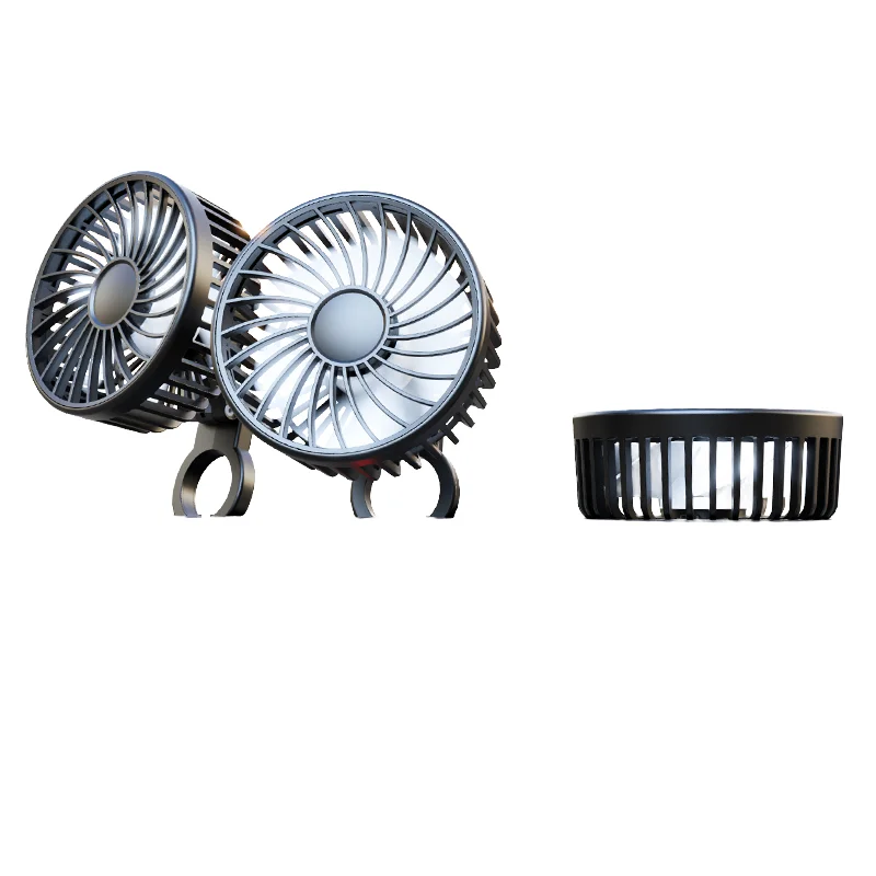 Portable Dual-head Car Fan, USB, 5V, 12V, 24V - detail 2