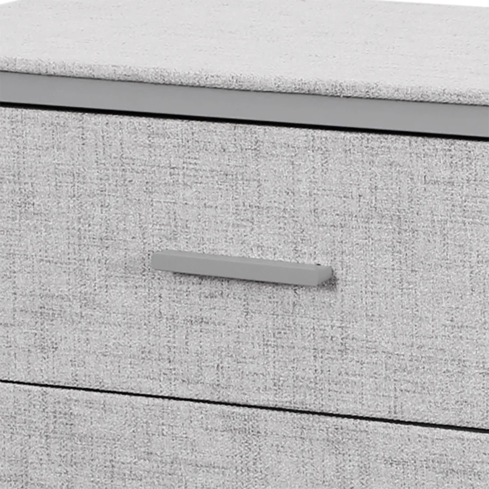 Large Modern Grey Fabric Chest of Storage 6 Drawer Dresser - Fabric Storage Tower
