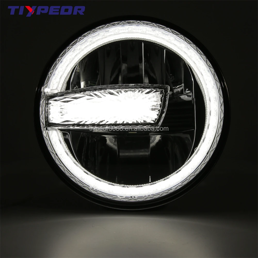 product tiypeor e mark dot headlight for motorcycle jeep wrangler jk 7 inch with white drl conversion for jeep jku led headlight-4