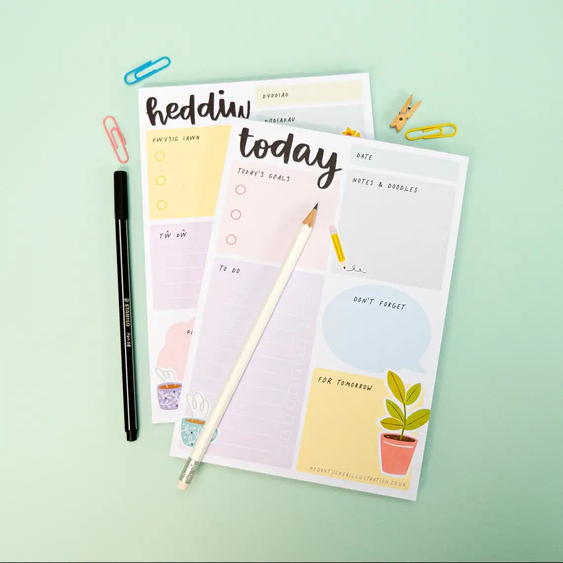 Jy Custom Printed Logo Daily Weekly Planner Notepad Whiteboard To Do