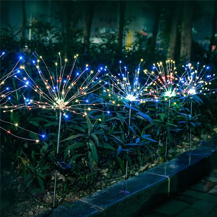 Solar Firework Dandelion Lights Outdoor Waterproof DIY String Light LED Fairy  for Garden Lawn Landscape Holiday Lights