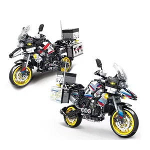 EPT 1424pcs 1/6 Scale Bricks Police Motor Technic Motorcycle Building Block Brick