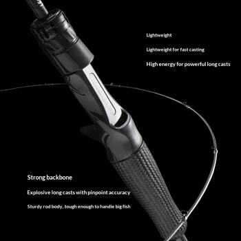Demon Hunter Magic Owl Worm Rod Single Rod High Carbon M40X Light Straight Handle Luya Rod Bass Bump Bottom Stream Fishing Rod – Soft Lure – view 4