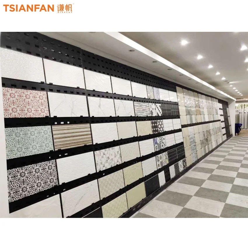 Showroom Idea Tile Display a Frame Racks Wall Mount Panel Hole Board Granite Stone Porcelain Ceramic Tile Punching Plate Display