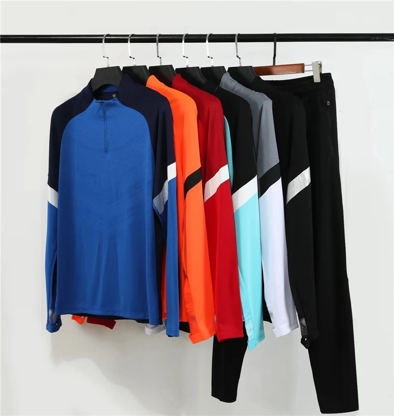 Wholesale 2024 Men's Sports Wear Breathable Plus Size 2-Piece Sweatsuit Set Football & Soccer Tracksuits for Gym Training