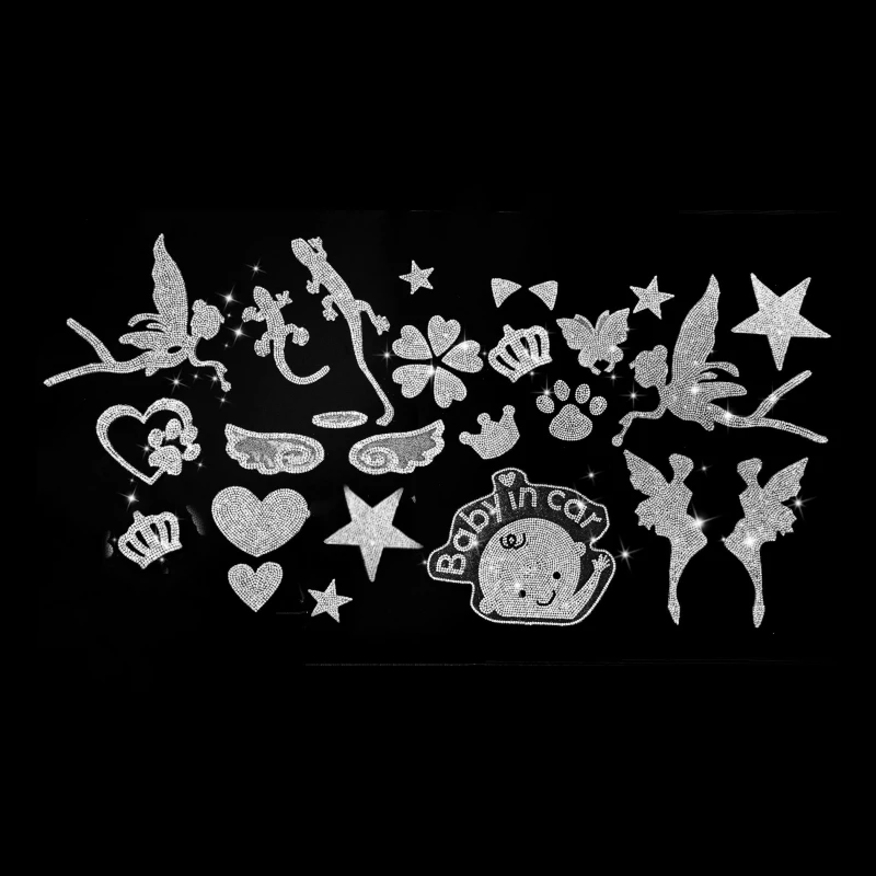 Free sample factory wholesale iron on smiley face crystal products tshirt appliques