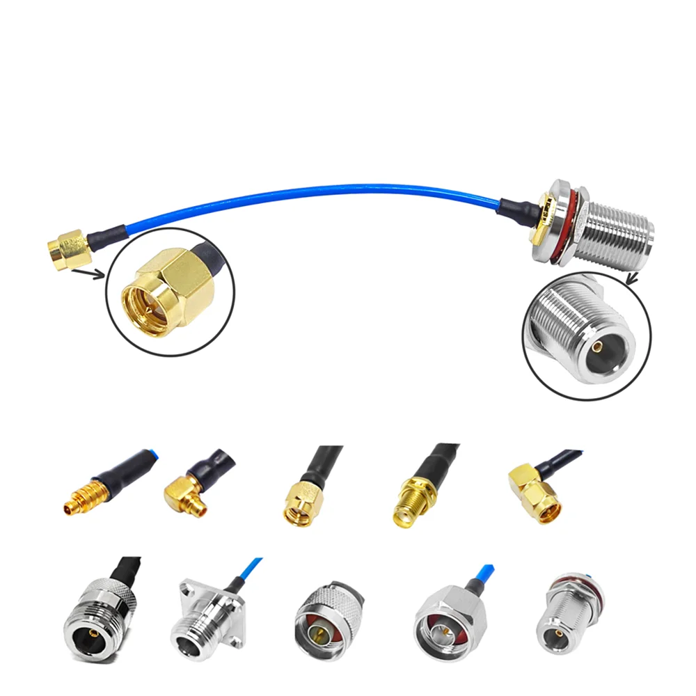 カスタム 11cm Nタイプメスジャック バルクヘッド防水 SMAメスプラグ RG405 086 スーパーフレックスRFピッグテール RF同軸ケーブルアセンブリ