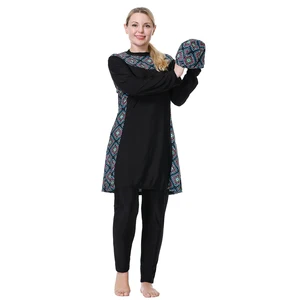 New Three-piece Set Conservative Full Encircle Long Sleeve Beach Seaside Manufacturers Wholesale Muslim Women's Swimsuit Pants