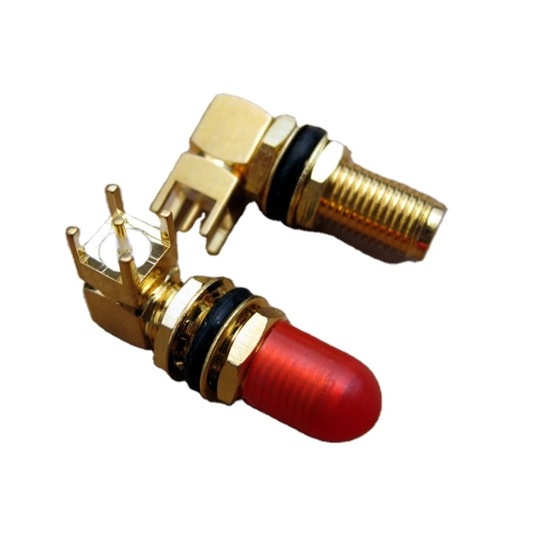 SMA Female Right Angle Bulkhead Long Thread Pcb Mount Connector ,sma Pcb Mount Long Version.