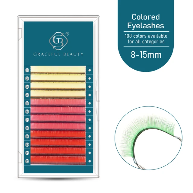 Colored 0.05mm 0.07mm Lash Tray Customized Private Label PBT Fiber Silk Individual Eyelash Extension