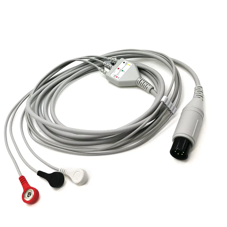 Edan Mindray Goldway One Piece 3 Lead Ecg Cable Ecg Patient Cable 6pin ...