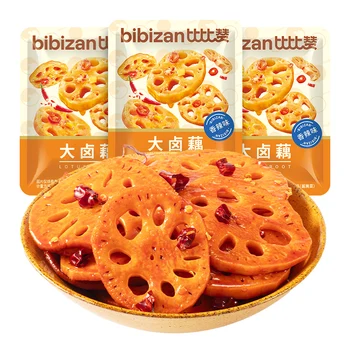 Bigbezan Spicy Crisp Marinated Vegetarian Snacks Fried Lotus Root Slices in Bag Office Snack Wholesale