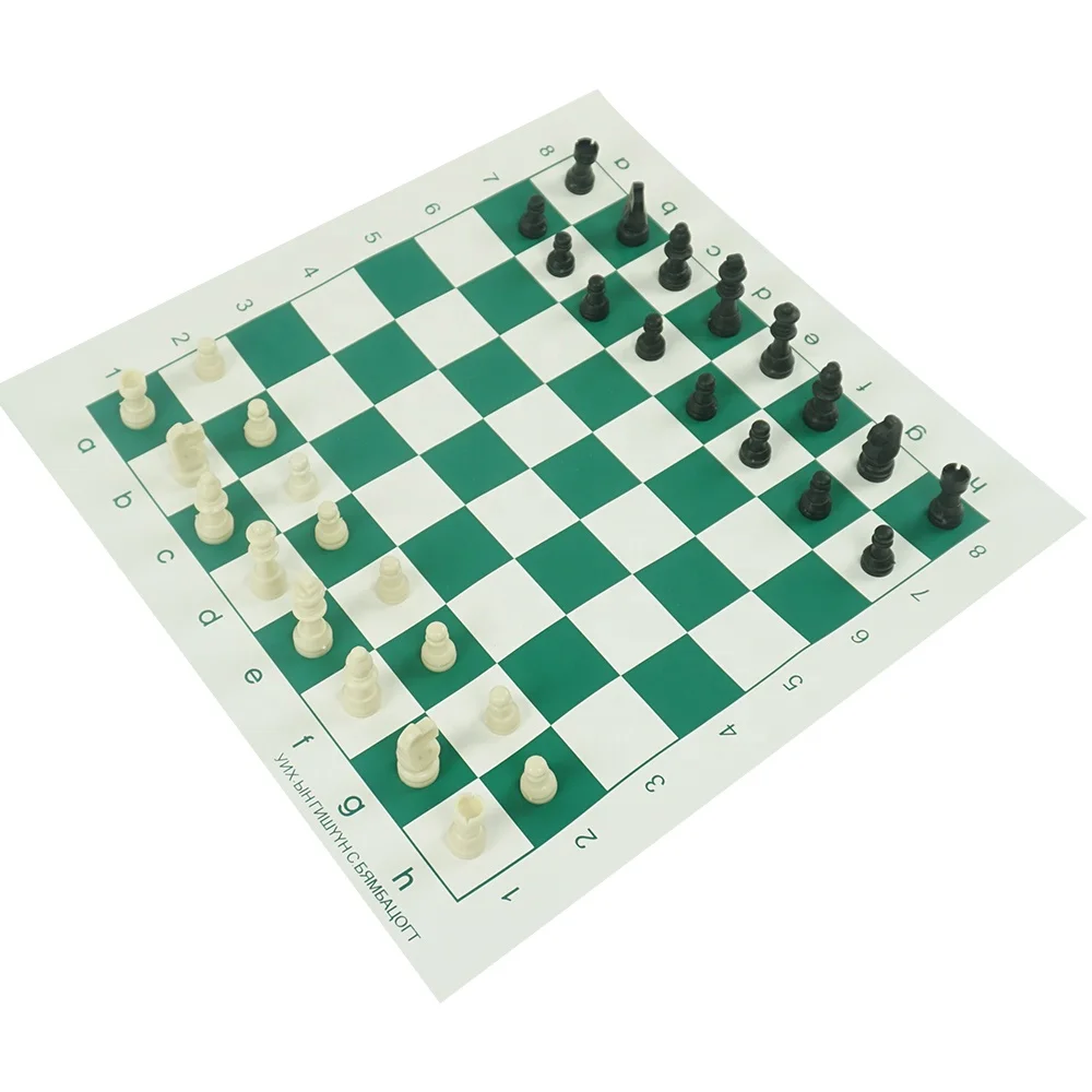 Набор шахматных игр легко взять с собой, черно-белые турнирные предметы в зеленой холщовой сумке для путешествий, оптовая продажа