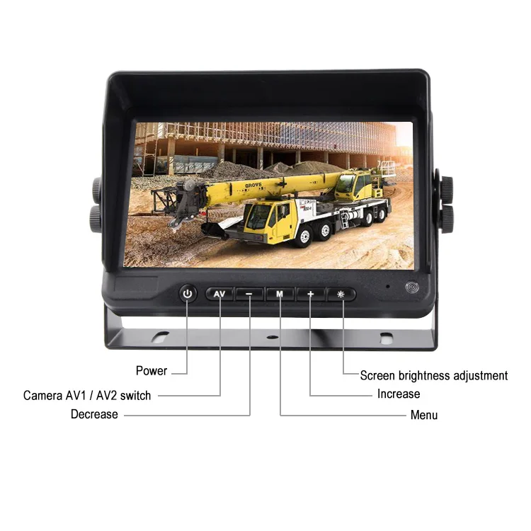 7 Inches Tft Lcd Color Monitor car dash monitor 24volt