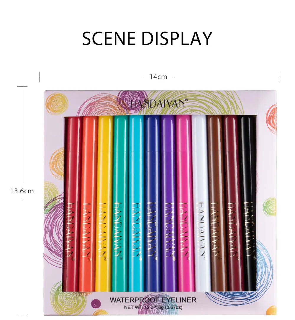 HANDAIYAN Color Eyeliner Kit 12 Colors/pack
