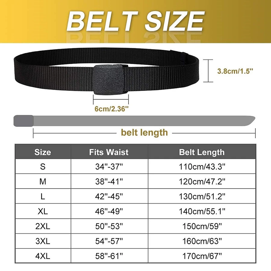 Outdoor Nylon Multifunctional Belts Men Tactical Belt Adjustable Slide Plastic Buckle Web Canvas Belt