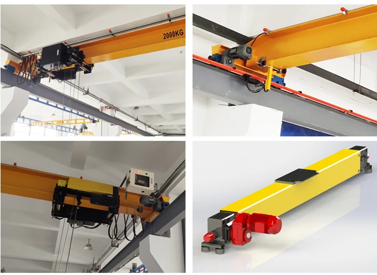 upgrade 2 ton Euro-style single girder beam bridge crane with DRS modular wheel blocks in workshop for material handling price