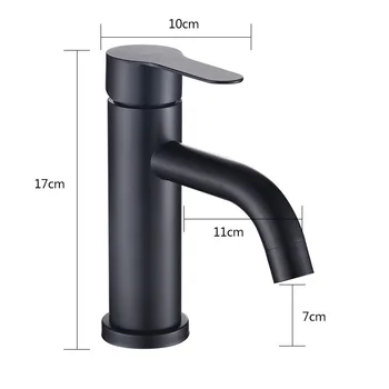 Good Price Rust Proof SS Metal Stainless Steel Black Water Tap Hot Cold Mixer Bathroom Wash Basin Taps