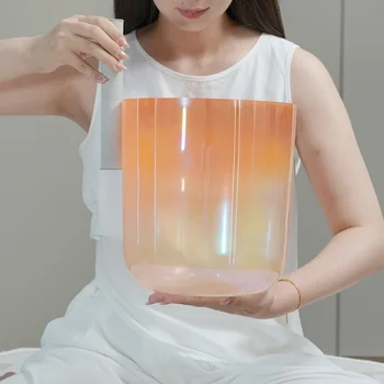 EAST Orange  Crystal Singing Bowl  Quartz Crucible Sound Healing Meditation