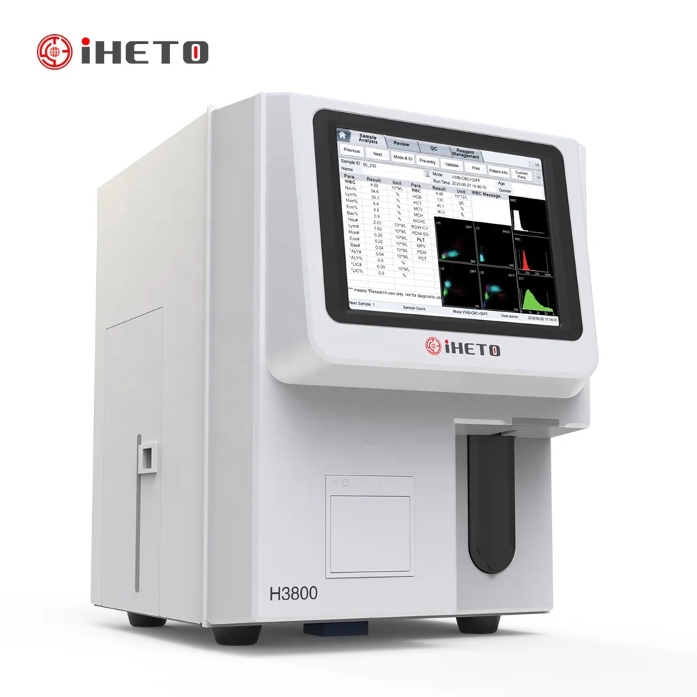 Медицинский Анализатор гематологии iHeto H3800 3 Diff автоматическая машина для полного определения крови медицинских и лабораторных