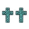 Spotted cross Focal bead Turquoise SA363